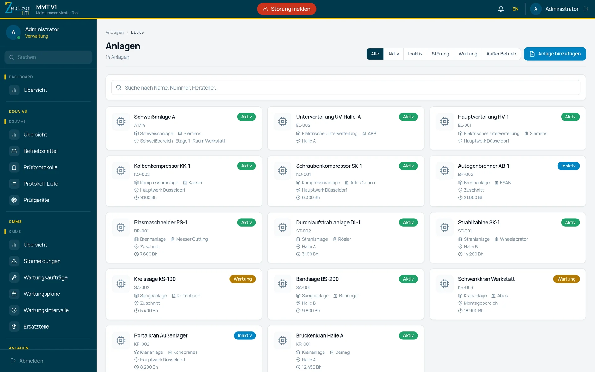 Structured machine inventory
